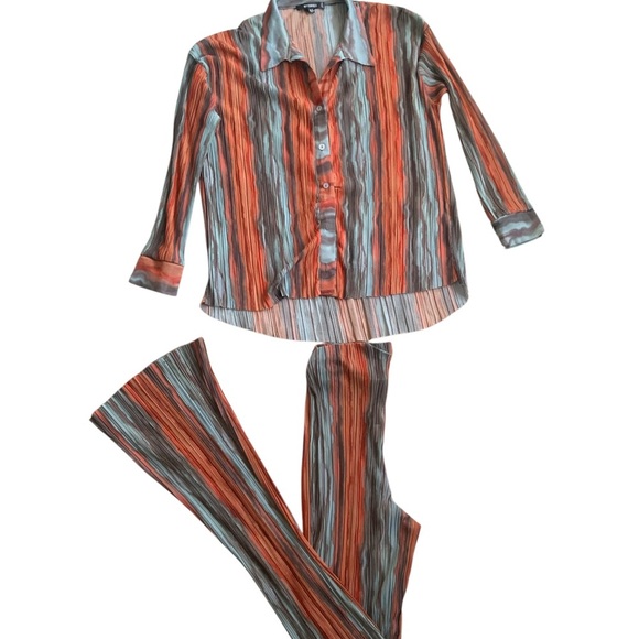 Missguided Set Sheer Blouse & Pants - Size 6 (Medium) - Picture 5 of 10